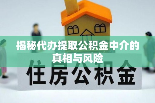 乐昌揭秘代办提取公积金中介的真相与风险